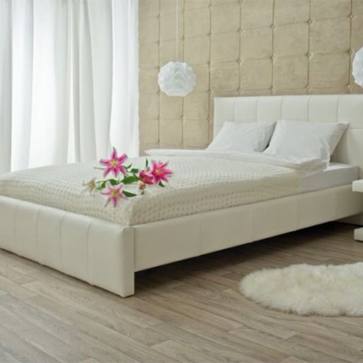 Кровать из текстиля и кожи КМ-13